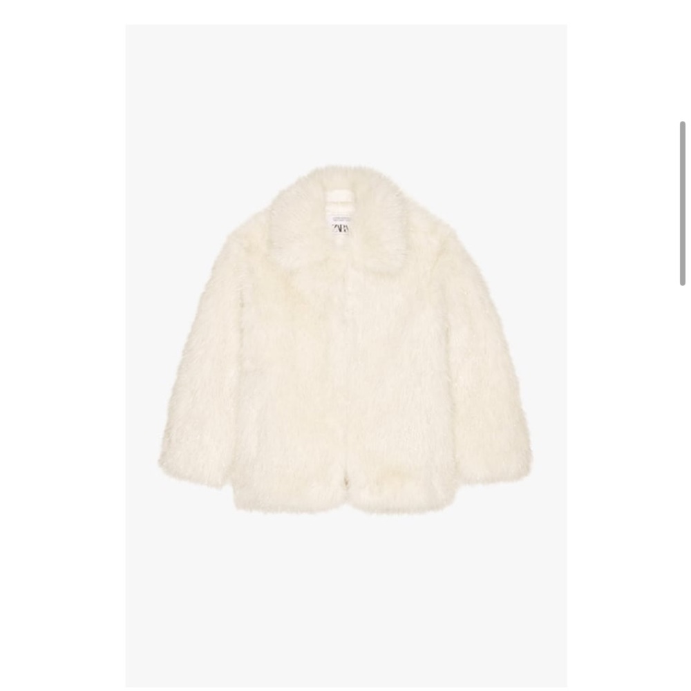 Zara Girls Faux Fur Shiny Coat - Limited Edition Size 13-14 Years